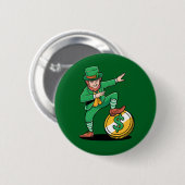 Dabbing Leprechaun Grappige St. Patrick's Dag Ronde Button 5,7 Cm (Voorkant /achterkant)