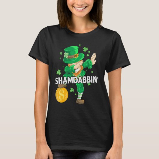 Dabbing Leprechaun Irish Clover St Patrick's Day S T-shirt (Voorkant)