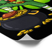 Dabbing Leprechaun met klaver St Patrick's Day Poster (Hoek)