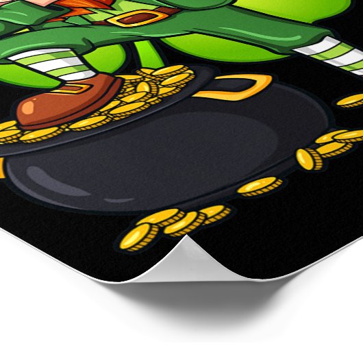 Dabbing Leprechaun met klaver St Patrick's Day Poster (Hoek)