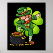 Dabbing Leprechaun met klaver St Patrick's Day Poster (Voorkant)