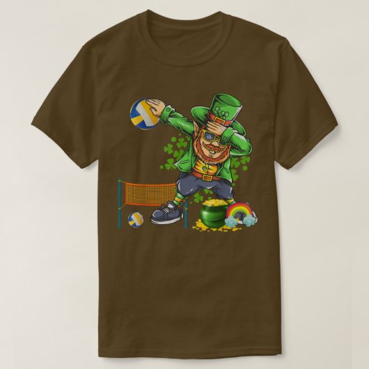 Dabbing Leprechaun Pplay Volleyball Patrick Day T-shirt (Design voorkant)