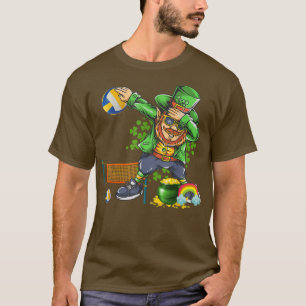 Dabbing Leprechaun Pplay Volleyball Patrick Day T-shirt