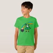 Dabbing Leprechaun Regenboog Pot met Goud T-shirt (Voorkant volledig)