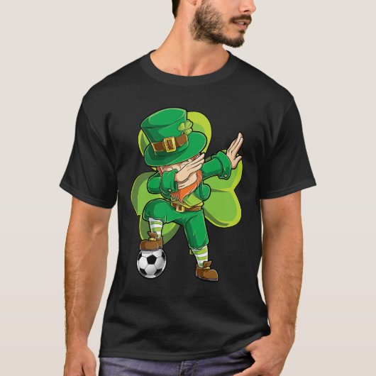 Dabbing Leprechaun Soccer St Patricks Day Boys Kin T-shirt (Voorkant)