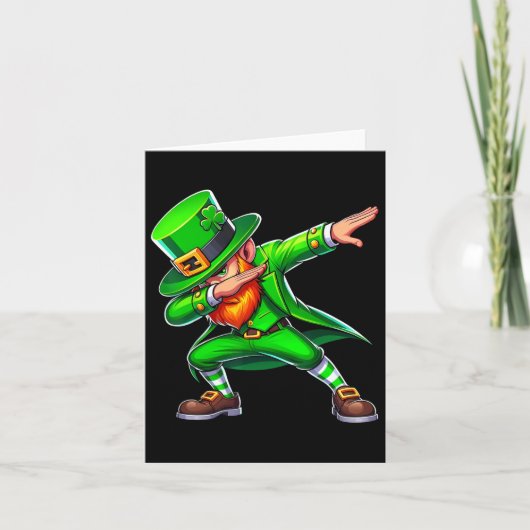 Dabbing Leprechaun St Patricks Day Funny Irish Man Kaart (Voorkant)