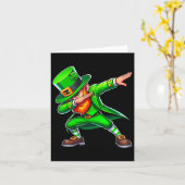 Dabbing Leprechaun St Patricks Day Funny Irish Man Kaart (Gele Bloem)