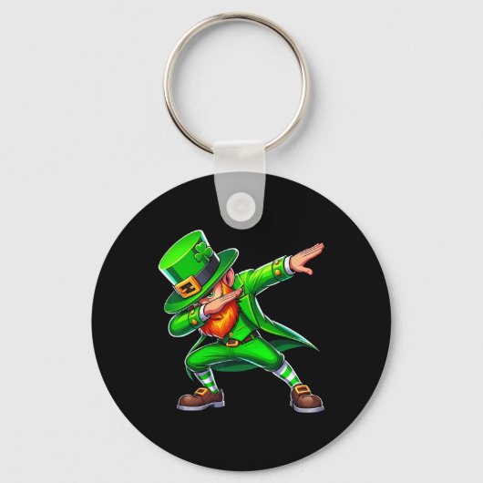 Dabbing Leprechaun St Patricks Day Funny Irish Man Sleutelhanger (Voorkant)