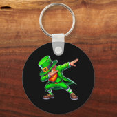 Dabbing Leprechaun St Patricks Day Funny Irish Man Sleutelhanger (Voorkant)
