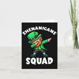 Dabbing Leprechaun St Patricks Day Shenanigans Squ Kaart