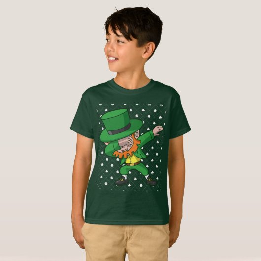 Dabbing Leprechaun St Patrick's Day T-shirt (Voorkant volledig)