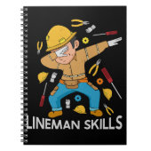 Dabbing Lineman Skills Gift Vader Mannen Lineman Notitieboek (Voorkant)
