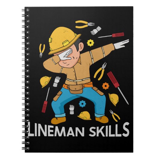 Dabbing Lineman Skills Gift Vader Mannen Lineman Notitieboek (Voorkant)