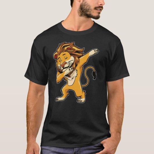 Dabbing Lion T Shirt Meme Print Dab Cat Dance T Sh (Voorkant)