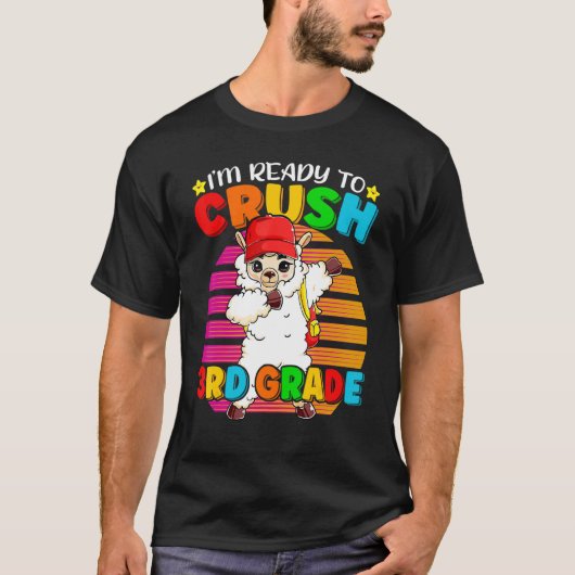 Dabbing Llama van de derde klas Terug naar de scho T-shirt (Voorkant)
