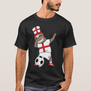 Dabbing Luiaard Engeland Voetbal Engelse Vlag Voet T-shirt