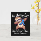 Dabbing Luiaard In November dragen we Blauwe Diabe Kaart (Gele Bloem)