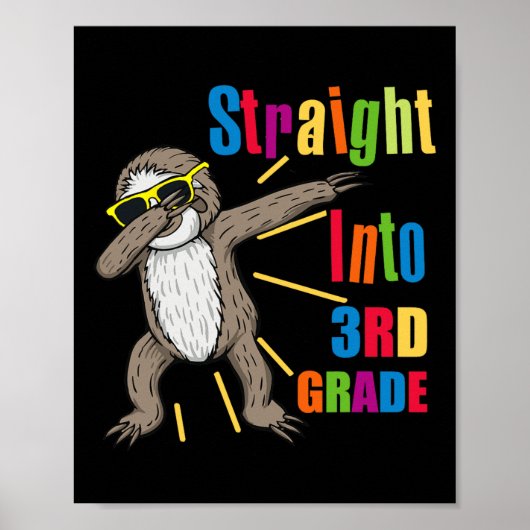 Dabbing luiaard recht in 3e derde klas eerste poster (Voorkant)