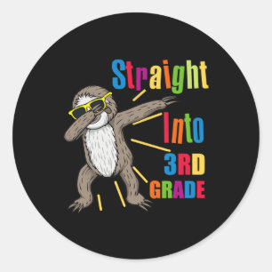 Dabbing luiaard recht in 3e derde klas eerste ronde sticker