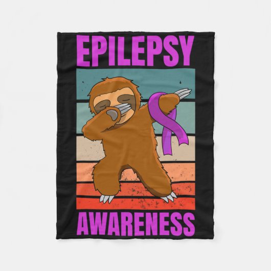 Dabbing Luiheid Epilepsie Convulsies Awareness Rib Fleece Deken (Voorkant)