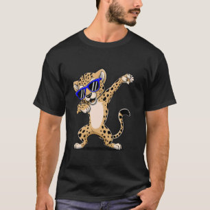 Dabbing Luipaard Draagt Bril Schattig Grappige Lui T-shirt