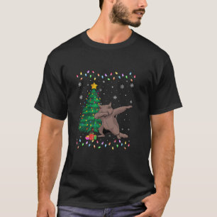 Dabbing Maine Coon Kerstboom Lights Ugly Christmas T-shirt