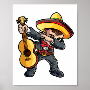 Dabbing Mariachi T Shirt Cinco de Mayo Kinder Boys Poster
