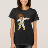 Dabbing martial artists with yellow belt Karate an T-shirt (Voorkant)