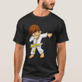 Dabbing martial artists with yellow belt Karate an T-shirt (Voorkant)