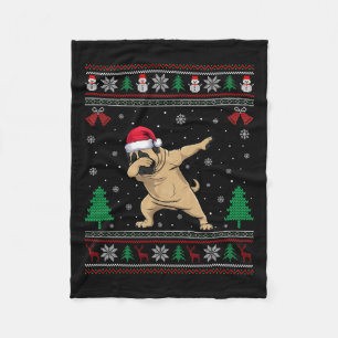 Dabbing Mastiff Dog Santa Hat Boys Meisjes Kinder Fleece Deken