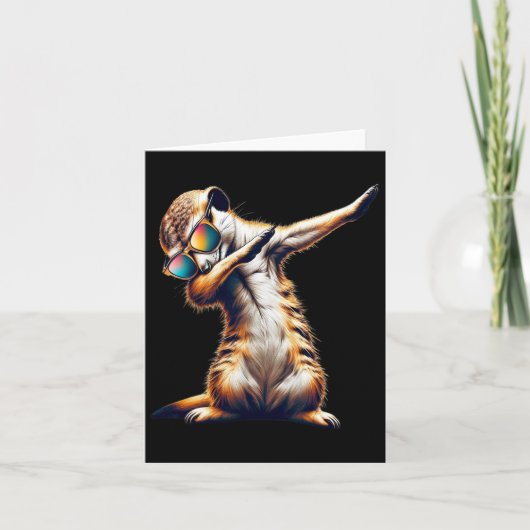 Dabbing Meerkat Dancing Dab Surikate Kaart (Voorkant)