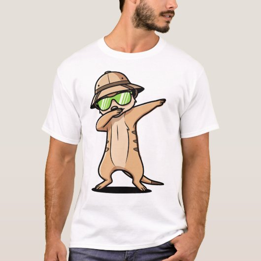 Dabbing Meerkat Funny Cute Dab Dance T-shirt (Voorkant)