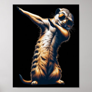 Dabbing Meerkat Motief Dansen Dab Surikate Poster