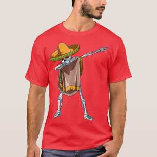 Dabbing Meican Skeleton Cinco de Mayo Theme Fiesta T-shirt