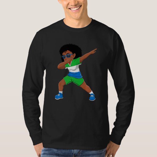 Dabbing Meisje Sierra LeoneSierra Leone Vlag Kinde T-shirt (Voorkant)