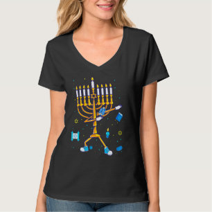 Dabbing Menorah Hanukkah Chanoeka T-shirt