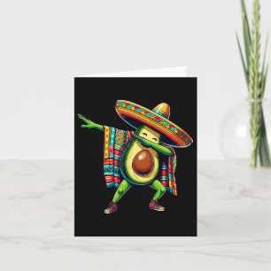 Dabbing Mexicaanse Poncho Avocado Cinco De Mayo Kaart