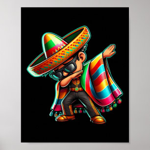 Dabbing Mexicaanse Poncho Cinco De Mayo Boys Manne Poster