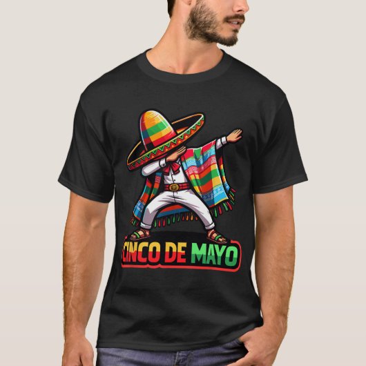 Dabbing Mexicaanse Poncho Cinco De Mayo Feest 2 T-shirt (Voorkant)