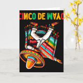Dabbing Mexicaanse Poncho Cinco De Mayo Feest 5  Kaart (Gele Bloem)