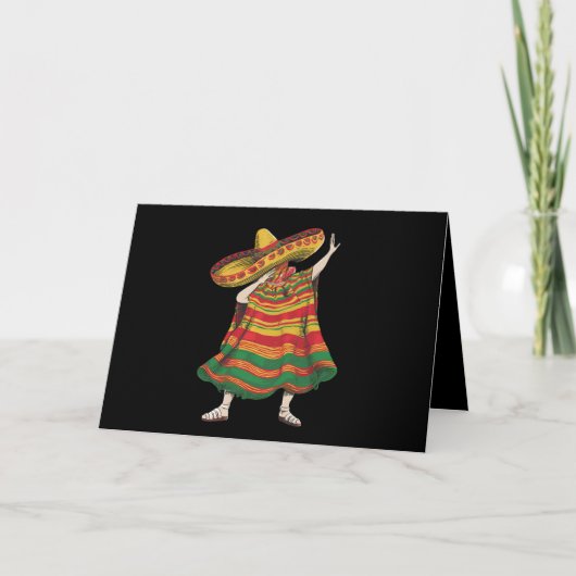 Dabbing Mexicaanse Poncho Cinco De Mayo Feest Part Bedankkaart (Voorkant)