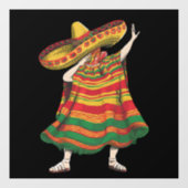 Dabbing Mexicaanse Poncho Cinco De Mayo Feest Part Raamsticker (Vel)