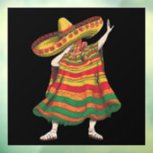 Dabbing Mexicaanse Poncho Cinco De Mayo Feest Part Raamsticker (Vel 3)