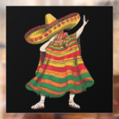 Dabbing Mexicaanse Poncho Cinco De Mayo Feest Part Raamsticker (Vel 2)