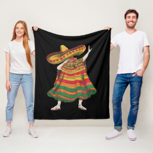 Dabbing Mexicaanse Poncho Cinco De Mayo Feestfeest Fleece Deken