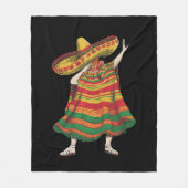 Dabbing Mexicaanse Poncho Cinco De Mayo Feestfeest Fleece Deken (Voorkant)