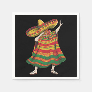 Dabbing Mexicaanse Poncho Cinco De Mayo Feestfeest Servet