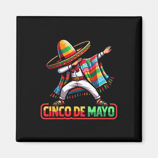 Dabbing Mexicaanse Poncho Cinco De Mayo Fiesta 1 Magneet (Voorkant)