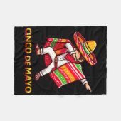 Dabbing Mexicaanse Poncho Cinco De Mayo Fiesta 3 Fleece Deken (Voorkant (Horizontaal))