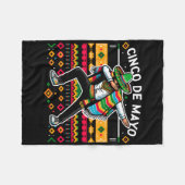 Dabbing Mexicaanse Poncho Cinco De Mayo Fiesta 4 Fleece Deken (Voorkant (Horizontaal))